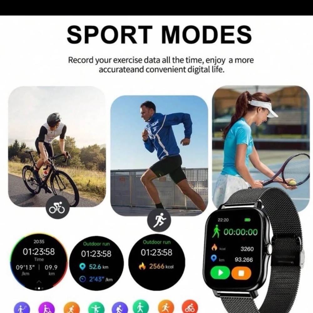 Smart Watch Waterproof Call Answer Fitness Tracker iPhone Android Men Women - Picture 7 of 10